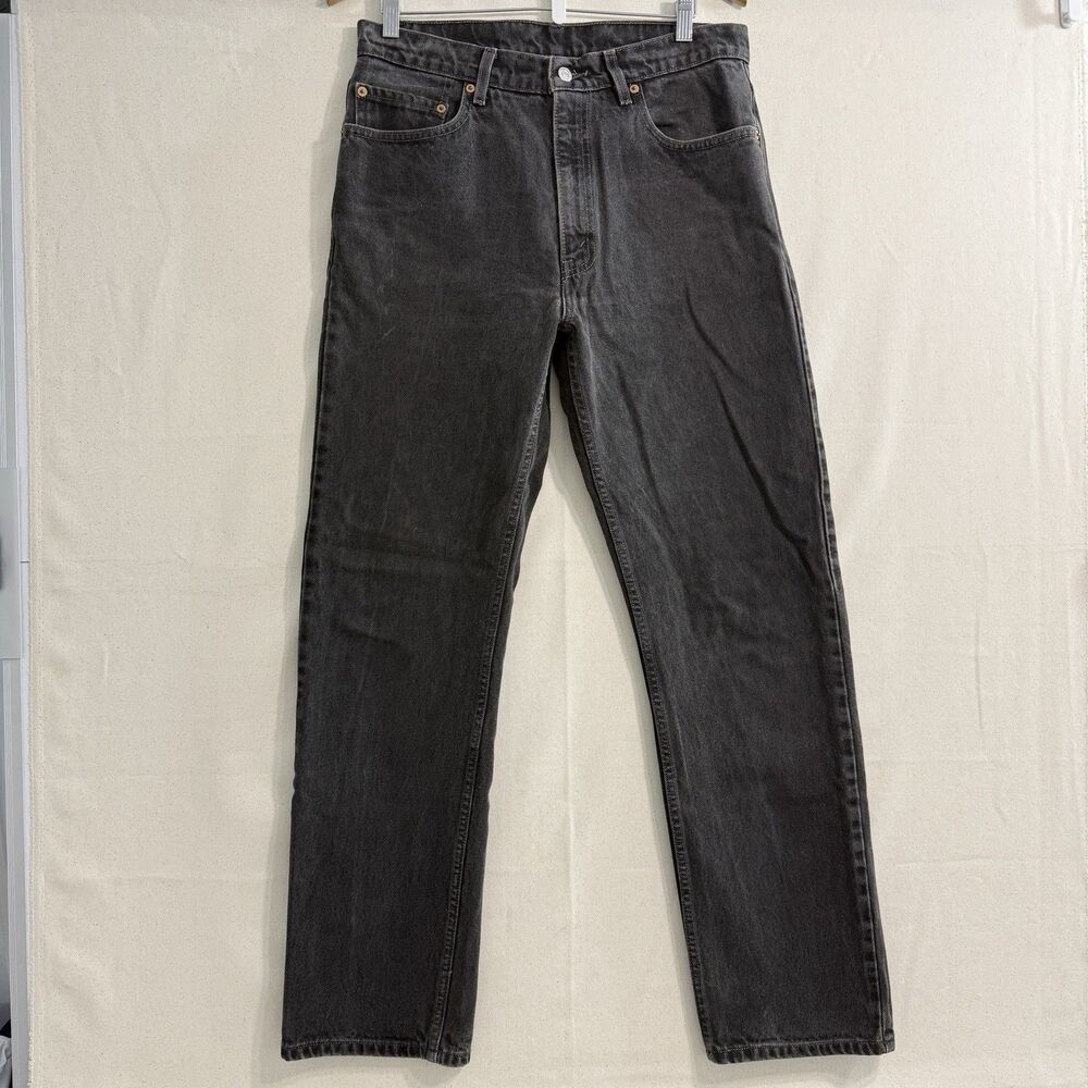 Vintage 1998 Levis 505 Jeans Mens 34x32 Regular Fit Straight Leg Black